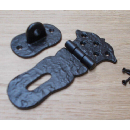 Hasp And Staple Black Cast Iron