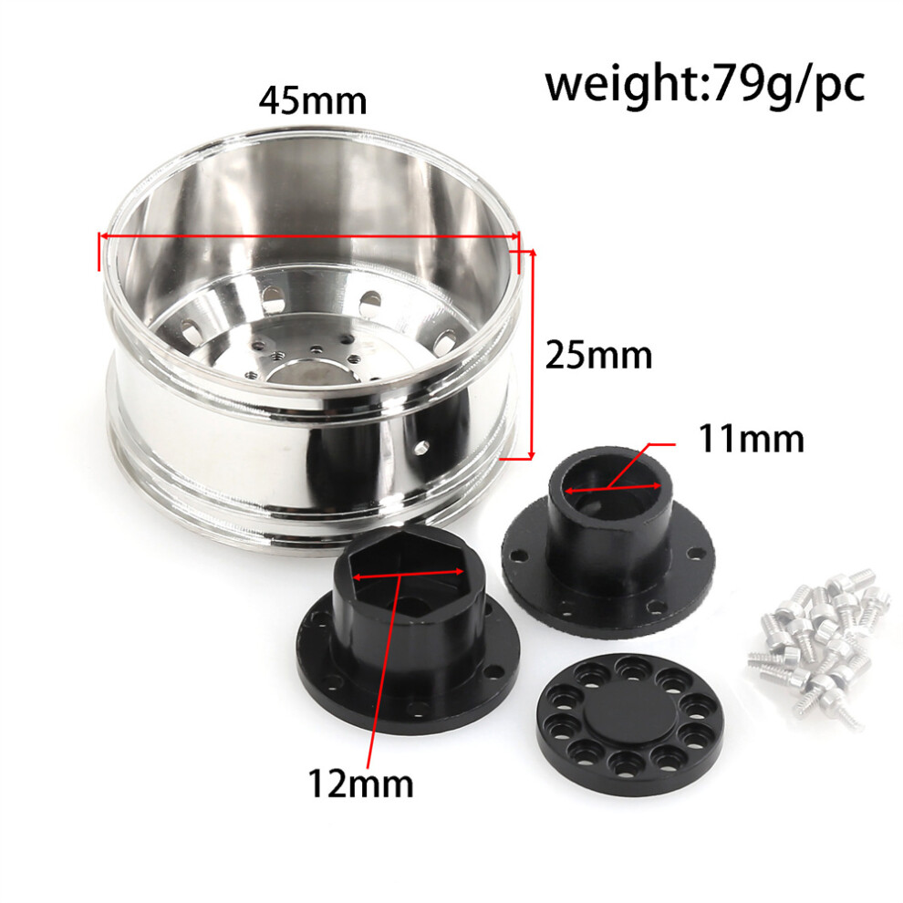 (1Pc*Front Wheel Hub) Rubber Beadlock Tires & Wheels Rims Tire For Tamiya 1/14 Rc Crawler Car 320997475255