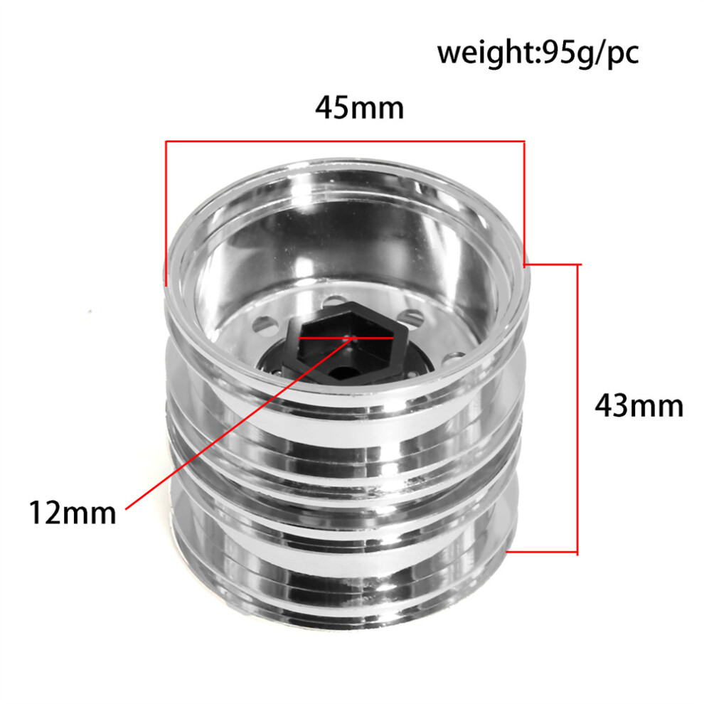 (1Pc*Rear Wheel Hub) Rubber Beadlock Tires & Wheels Rims Tire For Tamiya 1/14 Rc Crawler Car 320997475262