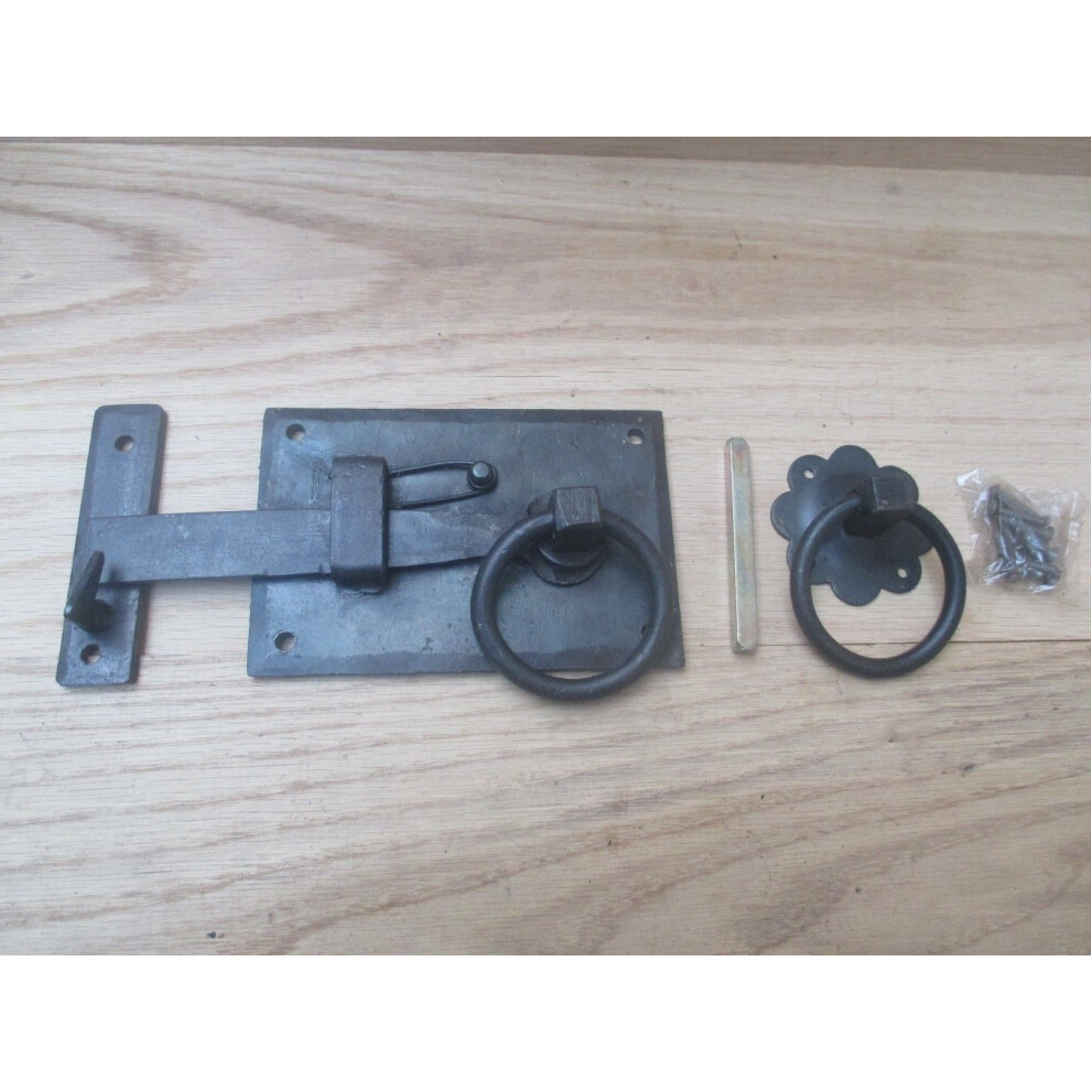 Hand-Forged Cottage Door Latch Antique Iron Left Handed By Ironmongery World 5057067952549