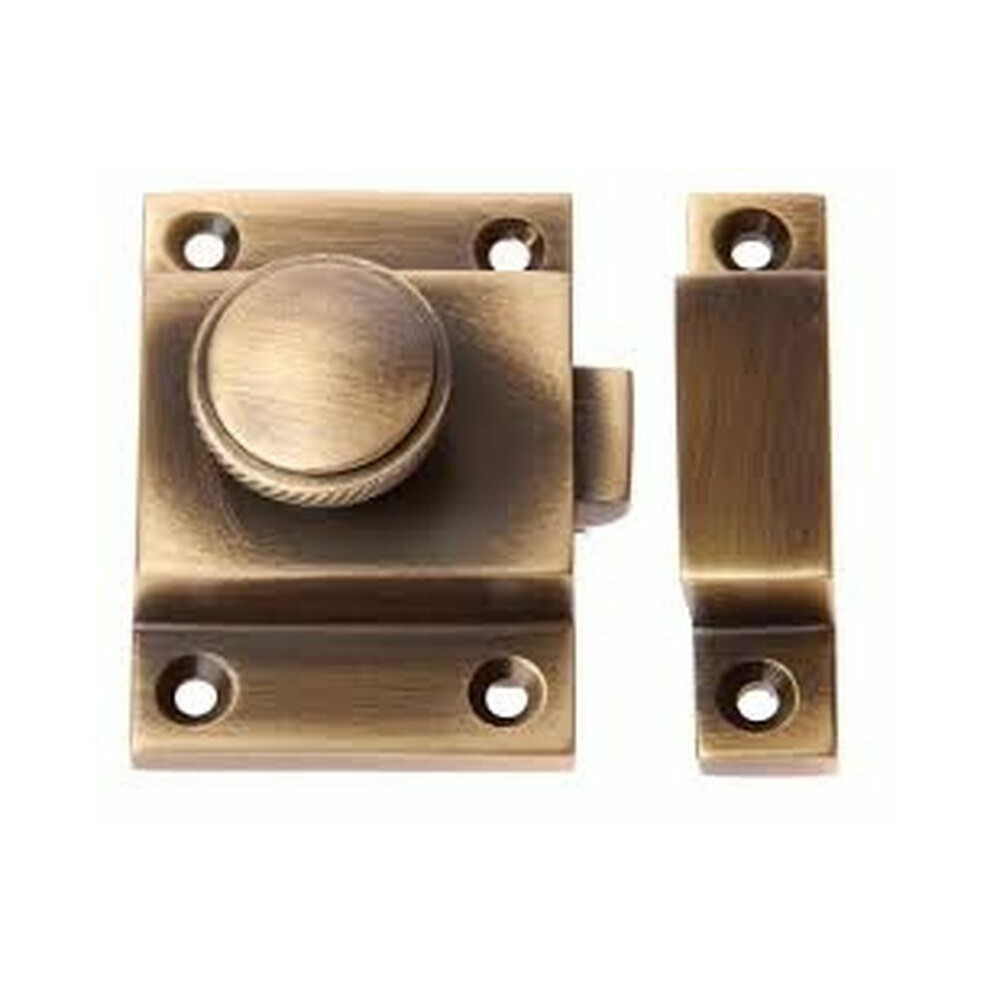 Round Knob Cupboard Catch Antique Burnished Brass By Ironmongery World 5057067960636
