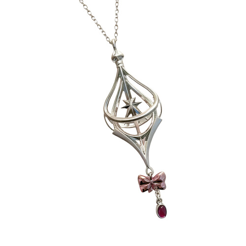 Modieuze Forward Hexagram-ketting met geometrische hanger-Zilver