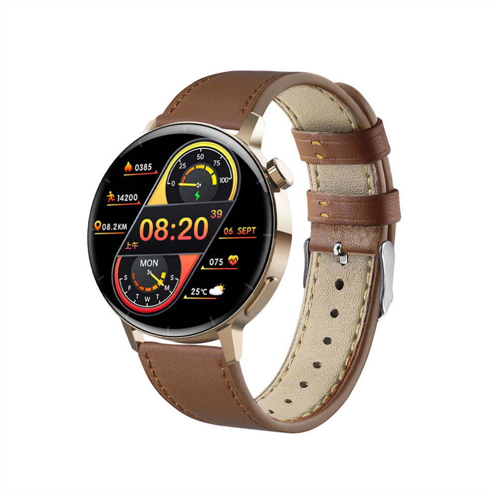 ( Belt) Blood Glucose Measuring Bracelet Heart Rate Blood Pressure Detection Smart Watch Brown 320997492771