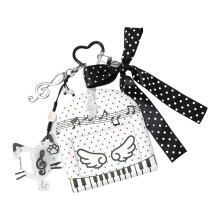 Trendy sleutelhouder met muzieknootsleutelhanger met-A