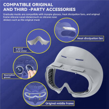 VR Face Cover for  4 Facial Interface with Radiator Cool Mask Widen Face Pad Replacement for PICO4 Ultra Accessories