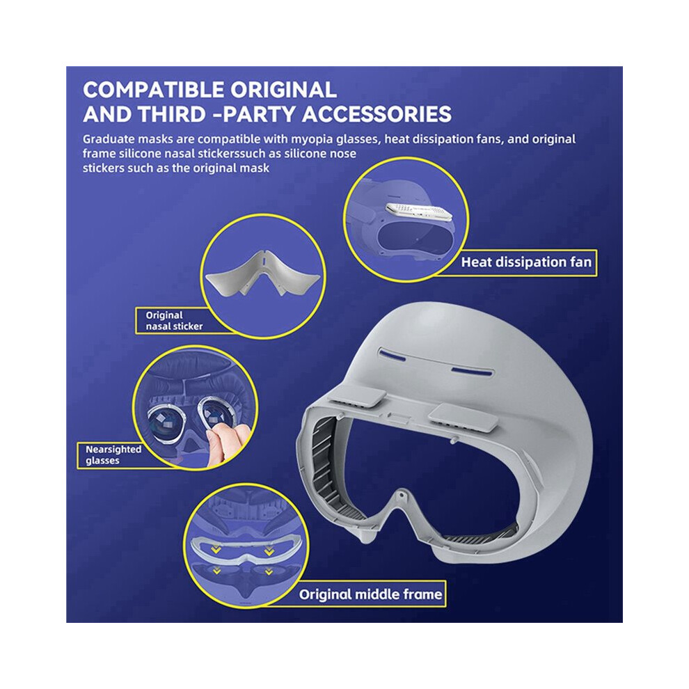 Vr Face Cover For 4 Facial Interface With Radiator Cool Mask Widen Face Pad Replacement For Pico4 Ultra Accessories 6033206392611