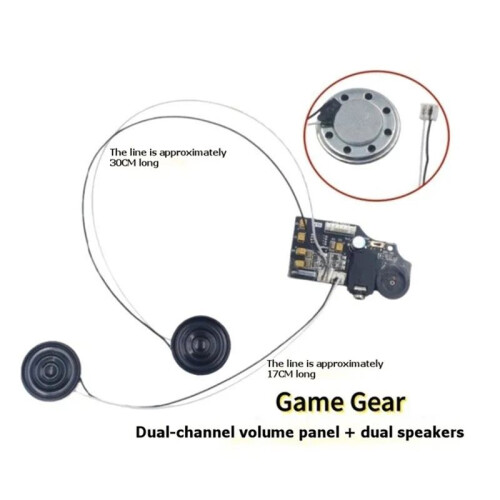 A99E-for  GG Game Console Game Gear Compatible Dual-Channel Volume Headphone Board Volume Panel with Wire Speaker