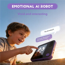 AI Voice Robot 3.5-Inch HD Screen Companion AI Chatbot GPT Multilingual Emotion Recognition Purpler