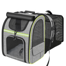 Katzenrucksack - Erweiterbar, Atmungsaktives Netzgewebe mit Sonnenschutz für Reisen, Grau