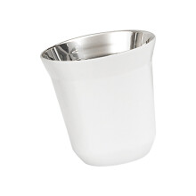 Tasse en acier inoxydable à double couche avec rétention-Blanc