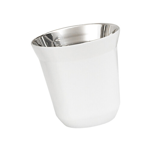 Tasse en acier inoxydable à double couche avec rétention-Blanc