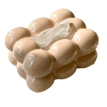 Bubble Design Tissue Box Holder Paper Dispenser for Bathroom Dining Table Stylish Tissue Organizer Decorative Napkin, E