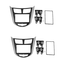 2X Car Refitting Radio Fascia Frame Panel DVD Trim Kit for I-25 I25 Accent Solaris Verna 2DIN Dash,2 Din
