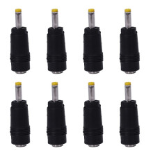 8X Pointe Jaune 4,0x1,7 mm Connecteur Male A une Prise Jack Femelle de 5,5x2,1 mm Connecteur D'Alimentation CC Noir