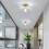 Goeco Ceiling Light for Hallway E27 Flower Shape Ceiling Light Crystal Glass 9