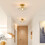 Goeco Ceiling Light for Hallway E27 Flower Shape Ceiling Light Crystal Glass 10