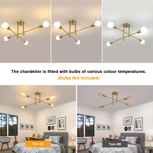 Goeco Vintage Ceiling Light, E27, 180 Adjustable Industrial Chandelier 1