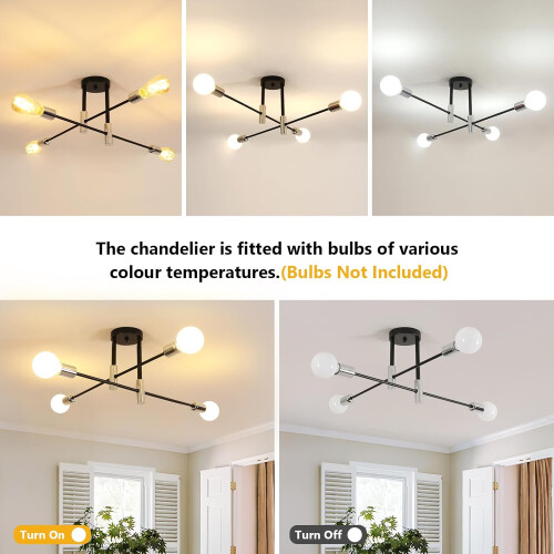 Goeco Vintage Ceiling Light, E27, 180 Adjustable Industrial Chandelier 1