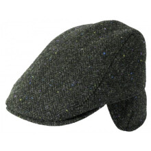 (Pattern 3002 - Black, S) Failsworth Oban Tweed Wool Flat Cap