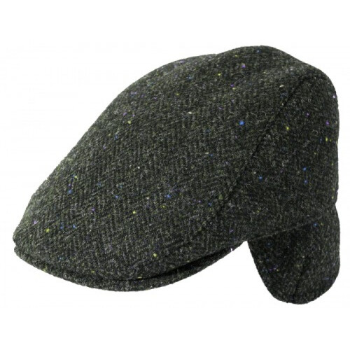 (Pattern 3002 - Black, S) Failsworth Oban Tweed Wool Flat Cap