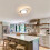 Goeco Modern LED Ceiling Light, Flat White Planets, 39W, for Bedroom, 3000K 3