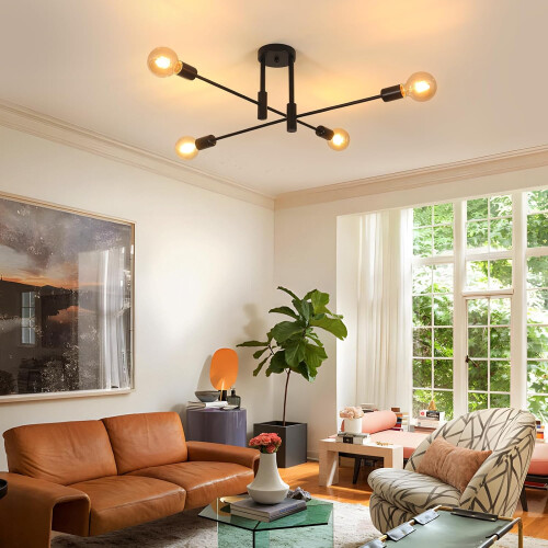 Goeco Vintage Ceiling Light, E27, 180 Adjustable Industrial Chandelier 2