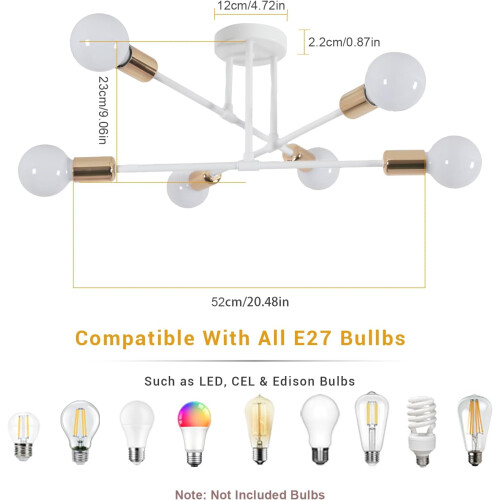 Goeco Industrial Ceiling Light Vintage Metal Pendant Light E27 Ceiling Light 1