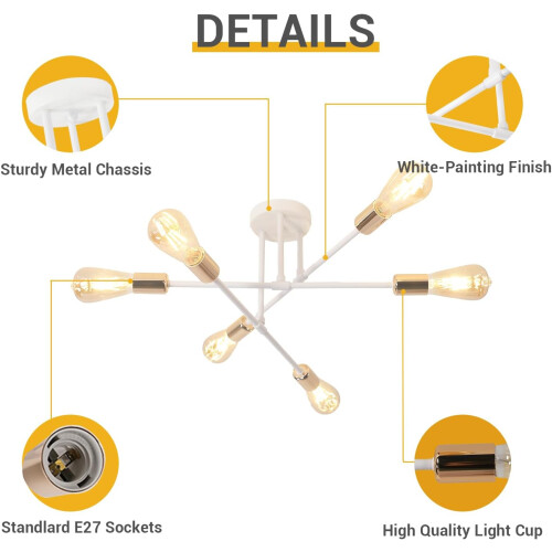 Goeco Industrial Ceiling Light Vintage Metal Pendant Light E27 Ceiling Light 2