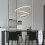 Goeco Pendant Light LED Dimmable, with Remote Control Modern Chandelier Gold 4