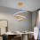Goeco Pendant Light LED Dimmable, with Remote Control Modern Chandelier Gold 5