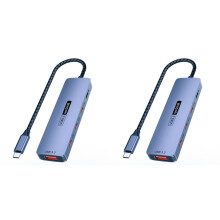 2X USB-C-Hub, USB-Typ-C 3.2-Hub, 10 Gbit/S, Hochgeschwindigkeits-PD100W-Ladefunktion, USB-Typ-C 3.2-Adapter-Splitter für Laptop, Telefon, PC