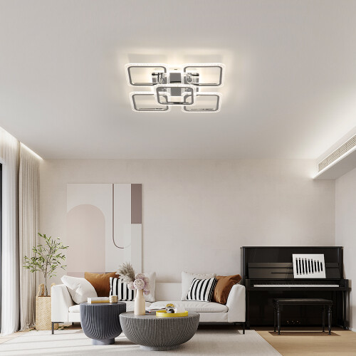 Goeco Modern LED Ceiling Light 74W Dimmable with Remote Control for Bedroom 2
