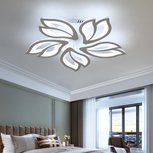 Goeco Modern LED Ceiling Light, Dimmable, Creative Flower Design Chandelier 1