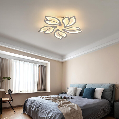 Goeco Modern LED Ceiling Light, Dimmable, Creative Flower Design Chandelier 2