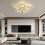 Goeco Modern LED Ceiling Light, Dimmable, Creative Flower Design Chandelier 9