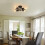 Goeco Vintage Ceiling Light Black 4 Lamps Industrial Ceiling Light E27 Base 4