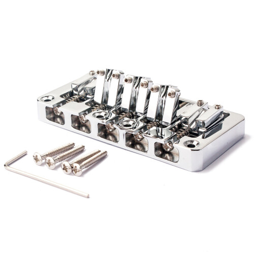 5 String Bass Guitar Replacement Bridge String Spacing 16.5mm Parts Chrome 1