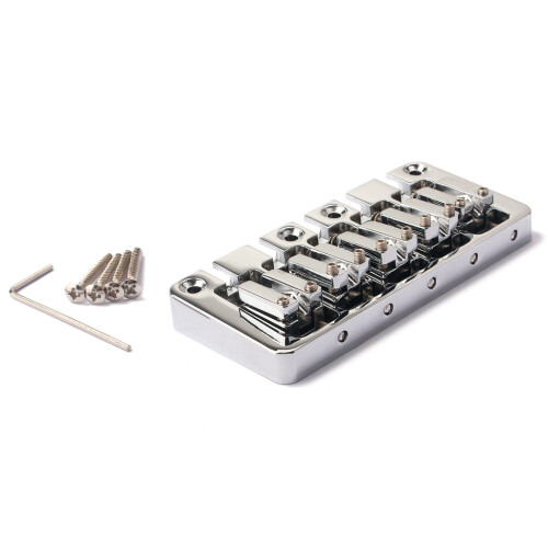 5 String Bass Guitar Replacement Bridge String Spacing 16.5mm Parts Chrome 2