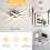 Goeco LED Ceiling Light, 24W, Ceiling Light Waves, Modern, Silver, 4000K 4