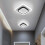 Goeco Modern LED Ceiling Light 24W 24 cm 6500K Black Square Ceiling Light 3