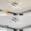 Goeco LED Ceiling Light, 24W, Ceiling Light Waves, Modern, Silver, 4000K 6