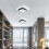 Goeco Modern LED Ceiling Light 24W 24 cm 6500K Black Square Ceiling Light 5