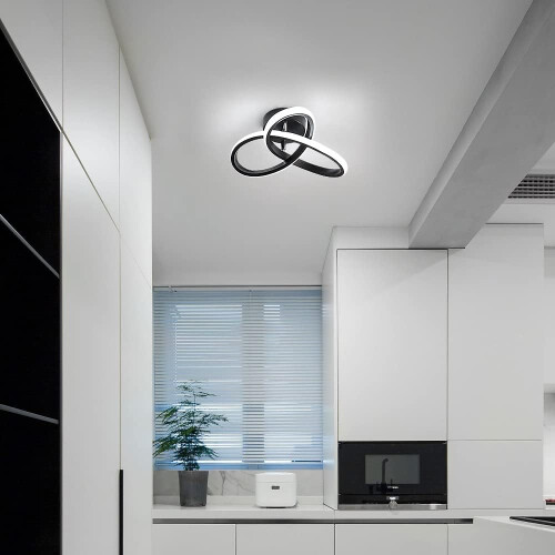 Goeco Modern LED Ceiling Light 22W 2500LM Black 25 cm Dimmable 1