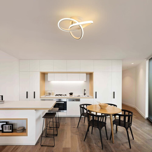 Goeco LED Ceiling Light White 22 W for Kitchen Hallways Warm White 3000 K 1