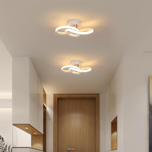 Goeco LED Ceiling Light White 22 W for Kitchen Hallways Warm White 3000 K 2
