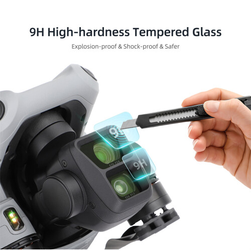 2pc Drone Lens Protector Tempered Film Scratch Resistant Accessory for DJI Air 3 2