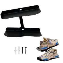 Schwebendes Schuhregal Zur Wandmontage, Schuhständer für Sneaker-Kollektion, Hängeregal Aus Metall für Schuh-Organizer, Schwarz