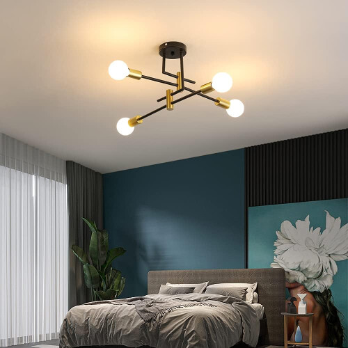 Goeco Vintage Ceiling Light E27 Industrial Ceiling Lights Modern Chandelier 2