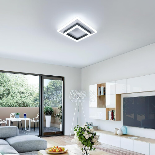 Goeco Modern LED Ceiling Light 30W Square Acrylic Ceiling Light 6500K 30cm 2