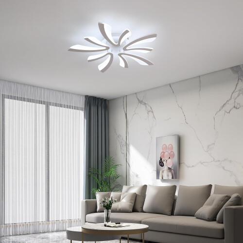 Goeco Dimmable LED Ceiling Light, Living Room Remote Control 48W 70cm White 1